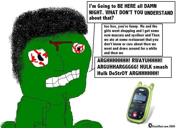 <pic of hulk talking to girlfriend>